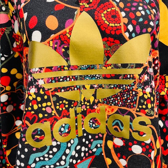 Adidas Multi-Colored Long Sleeve Cropped Sweatshirt in Women's Size S - Picture 3 of 8